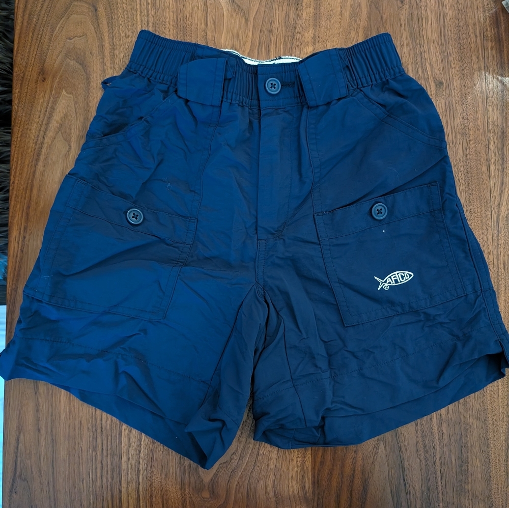 AFTCO, size 24, navy, youth shorts